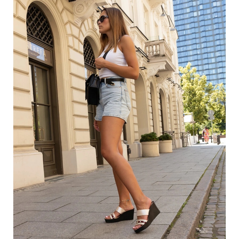 Gold metallic Raja wedge mules golden 2 Gold metallic Raja wedge mules golden 2