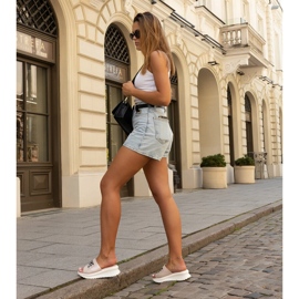 Pink mules with a decorative Maurla wedge 2