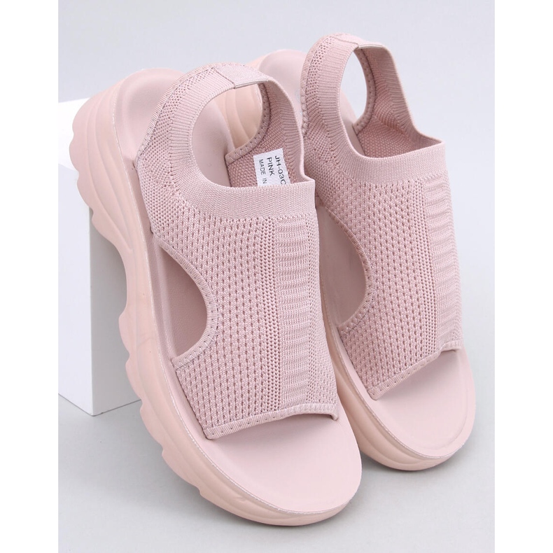 Nicai Pink sandals with a sports sole 1