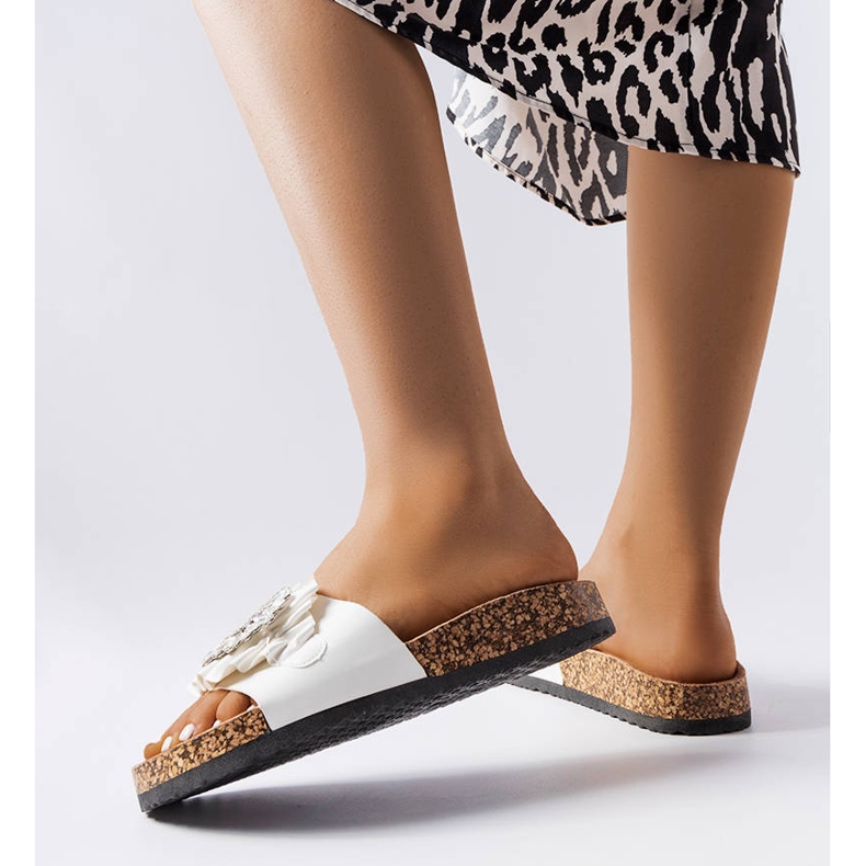 White slippers with cork soles from Roy 2