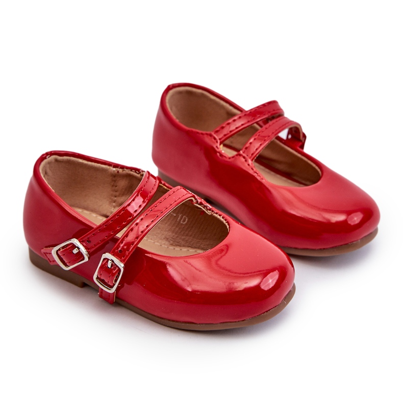 Painted children's ballerinas with red stripes 4