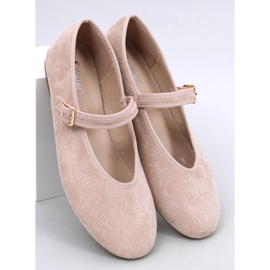 Soltani Khaki ballet flats with a strap beige 1