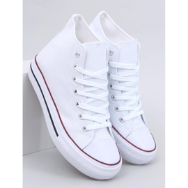 Preget White Canvas High Top Sneakers 1