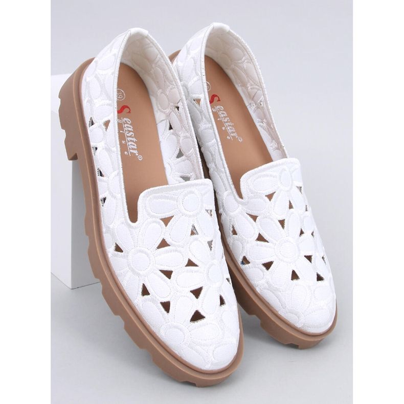 Redoni White Openwork Moccasins 1