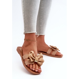 Women's Flip-Flops With a Bow Camel Rivarina brown 2