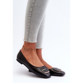 Women's Ballerinas Eco Leather With Decoration Black Edoslli 1