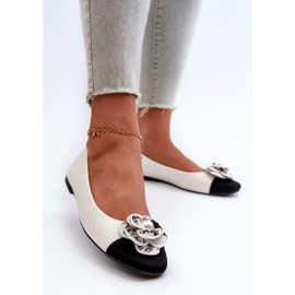 Women's Eco Leather Ballerinas With Decorative Detail White Divinella 2
