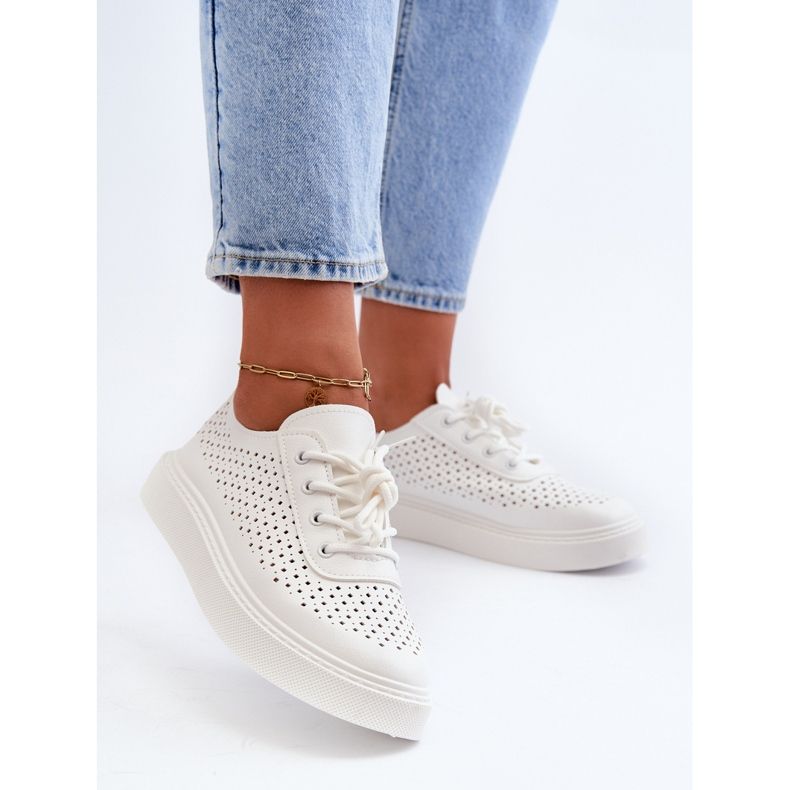 Openwork Sneakers On Platform White Tanvi 2