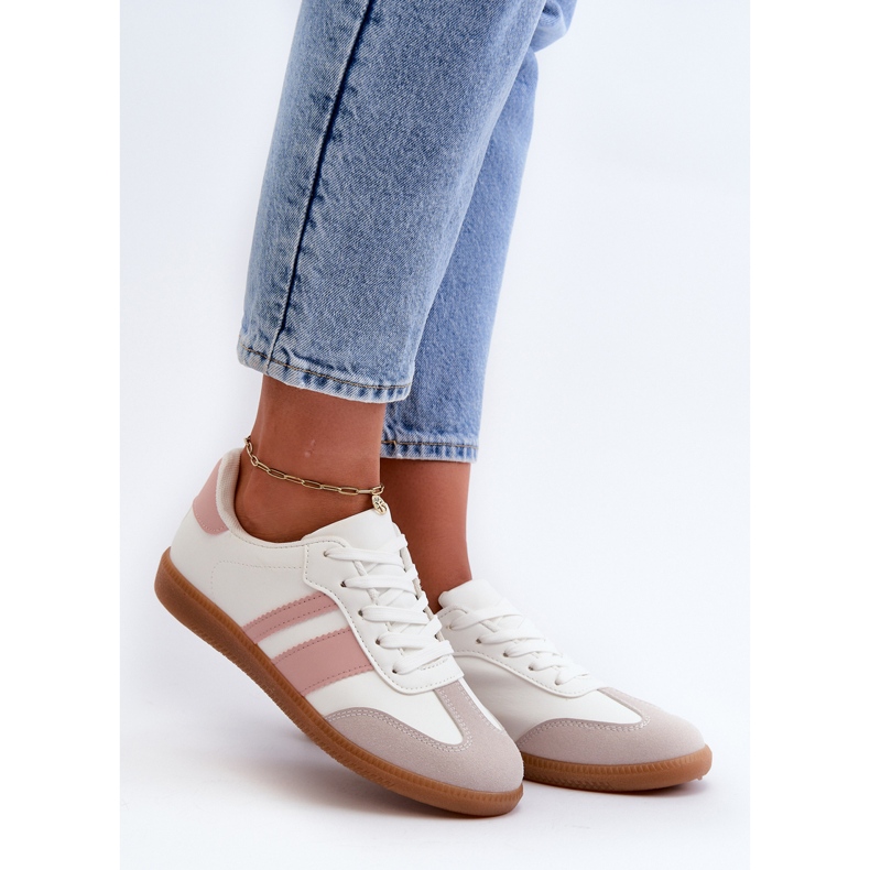 Women's Low Eco Leather Sneakers White and Pink Relialia 1 Women's Low Eco Leather Sneakers White and Pink Relialia 1