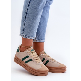 Women's Platform Sneakers Beige and Green Egelia 2