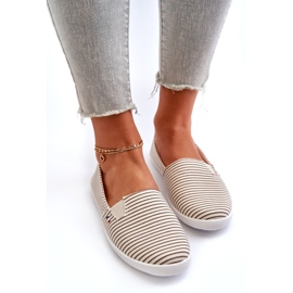 News Women's Beige Pazaria Slip-On Striped Sneakers 2