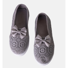 Gray openwork ballet flats for children Bubby grey 1
