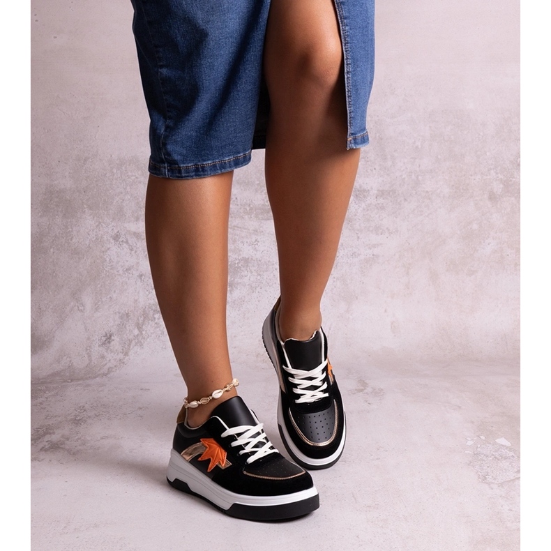 Black eco suede sneakers from Kollins 1