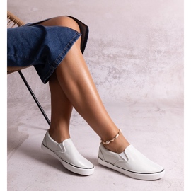 Sheliana white shiny sneakers 1