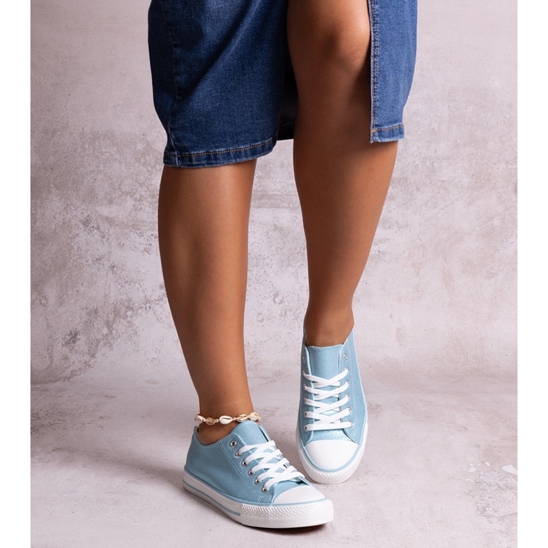 Blue shiny Rashidah sneakers 1