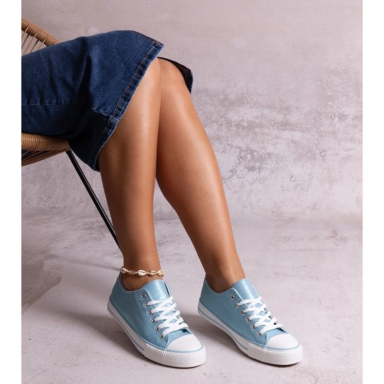 Blue shiny Rashidah sneakers 2