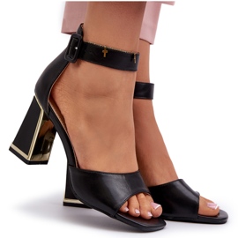 Elegant Women's Sandals on a High Heel Black Rosazara 5