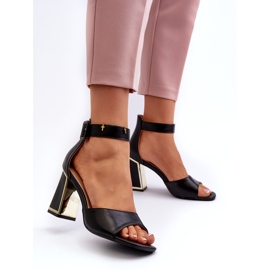 Elegant Women's Sandals on a High Heel Black Rosazara 1