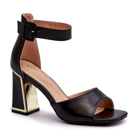 Elegant Women's Sandals on a High Heel Black Rosazara 2