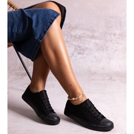 Black shiny Rashidah sneakers 1