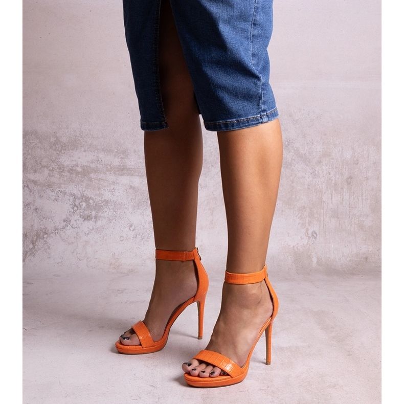 Orange high heel sandals Isalia 1