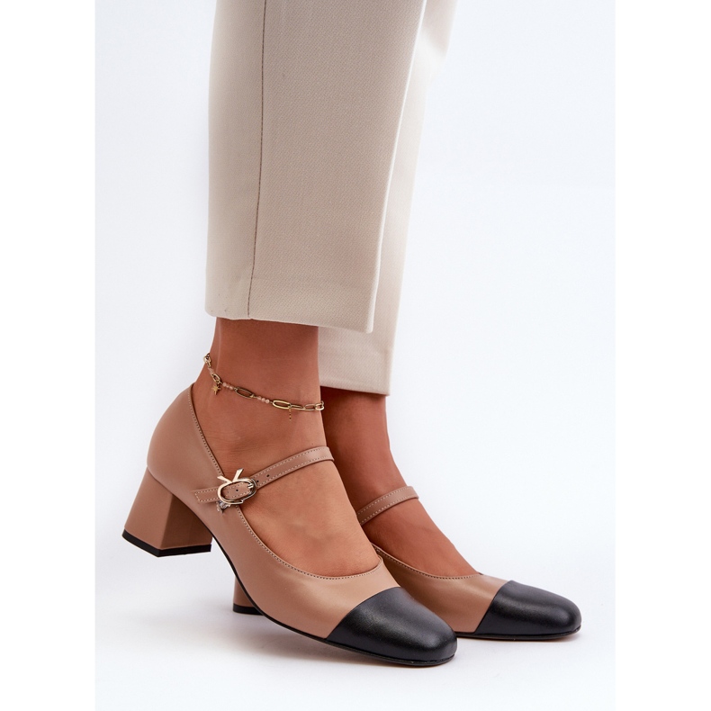 Laura Messi 2846 Brown Leather Pumps for Women 1