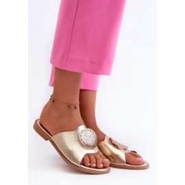 Women's Flat Sandals With Decoration Gold Rivashea golden 1