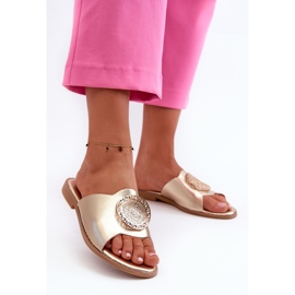 Women's Flat Sandals With Decoration Gold Rivashea golden 2