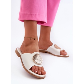 Women's Flat Sandals With Decoration White Rivashea 2 Women's Flat Sandals With Decoration White Rivashea 2