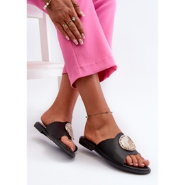 Women's Flat Sandals With Decoration Black Rivashea 1 Women's Flat Sandals With Decoration Black Rivashea 1