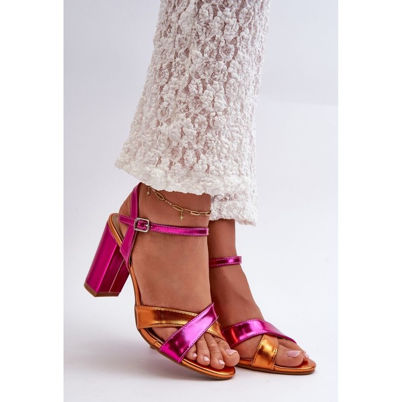 Eco Leather Heeled Sandals Fuchsia Abilica pink 2 Eco Leather Heeled Sandals Fuchsia Abilica pink 2