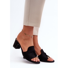 Women's Flip-Flops Made of Eco Suede on the Heel Black Jemenna 1
