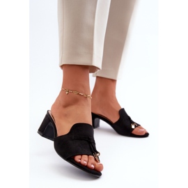 Women's Flip-Flops Made of Eco Suede on the Heel Black Jemenna 2