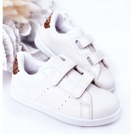 Children's white and golden sneakers 3