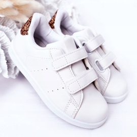 Children's white and golden sneakers 1