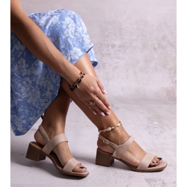 Beige Yakota heeled sandals 1