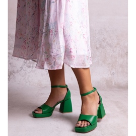 Vesna green high heel sandals 1