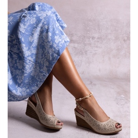 Beige wedge sandals Sakna 1