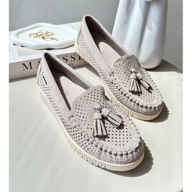 Openwork Women's Moccasins Made of Eco Suede Beige Tinami 1 Openwork Women's Moccasins Made of Eco Suede Beige Tinami 1