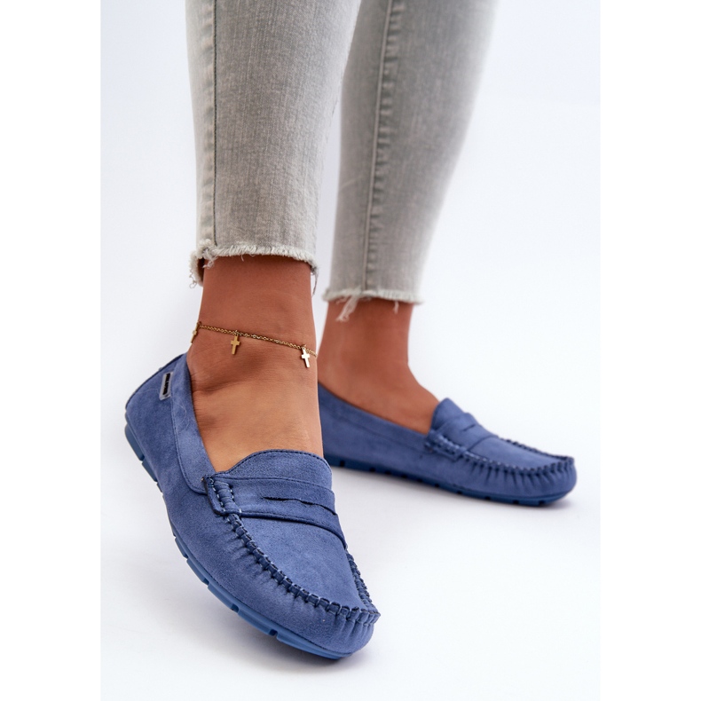 Women's Moccasins Made of Eco Suede Blue Rerceria 2