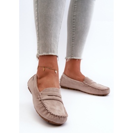Women's Moccasins Made of Eco Suede Light Beige Rerceria 2