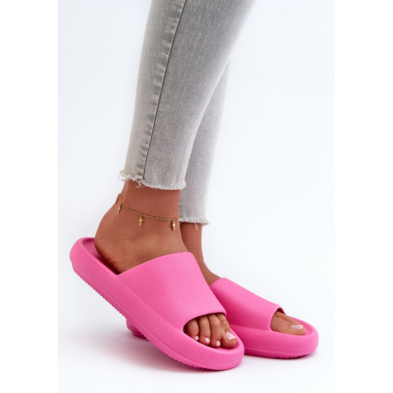 Women's Light Foam Flip-Flops With Thick Soles Pink Querceria 1
