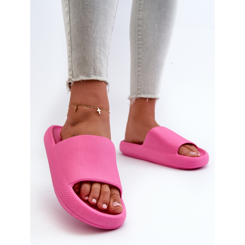 Women's Light Foam Flip-Flops With Thick Soles Pink Querceria 2