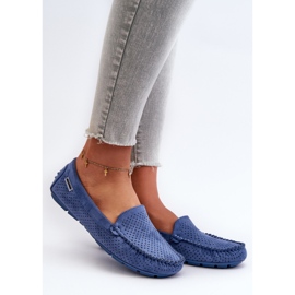 Women's Openwork Moccasins Blue Rasirna 1