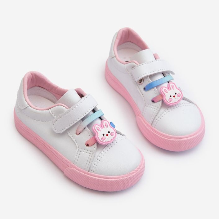 Pennyn Kids Sneakers With Pin White And Pink 1