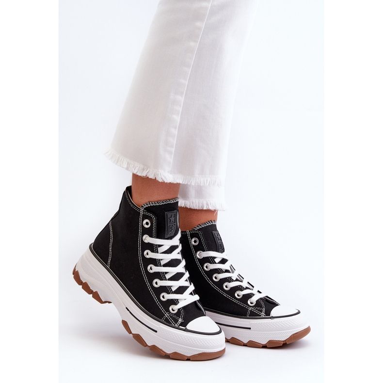 High Women's Sneakers On The Platform Black Valvia 1
