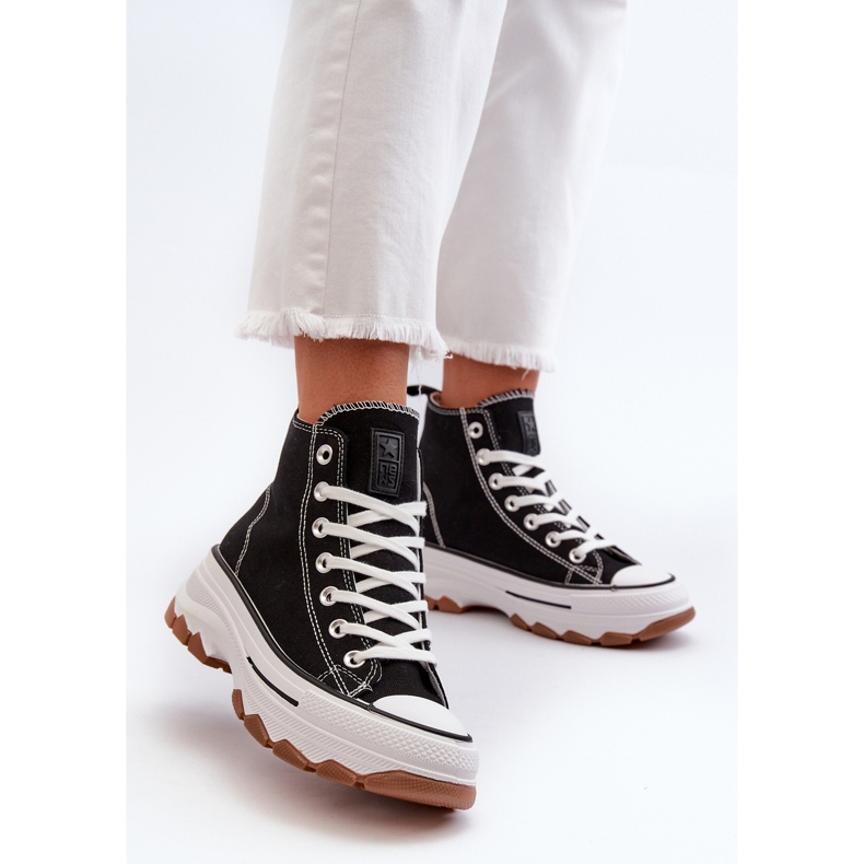 High Women's Sneakers On The Platform Black Valvia 2