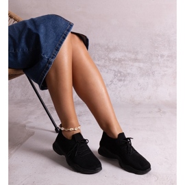 Madi Black Fabric Sneakers 1