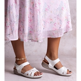 Nural White Platform Sandals 1