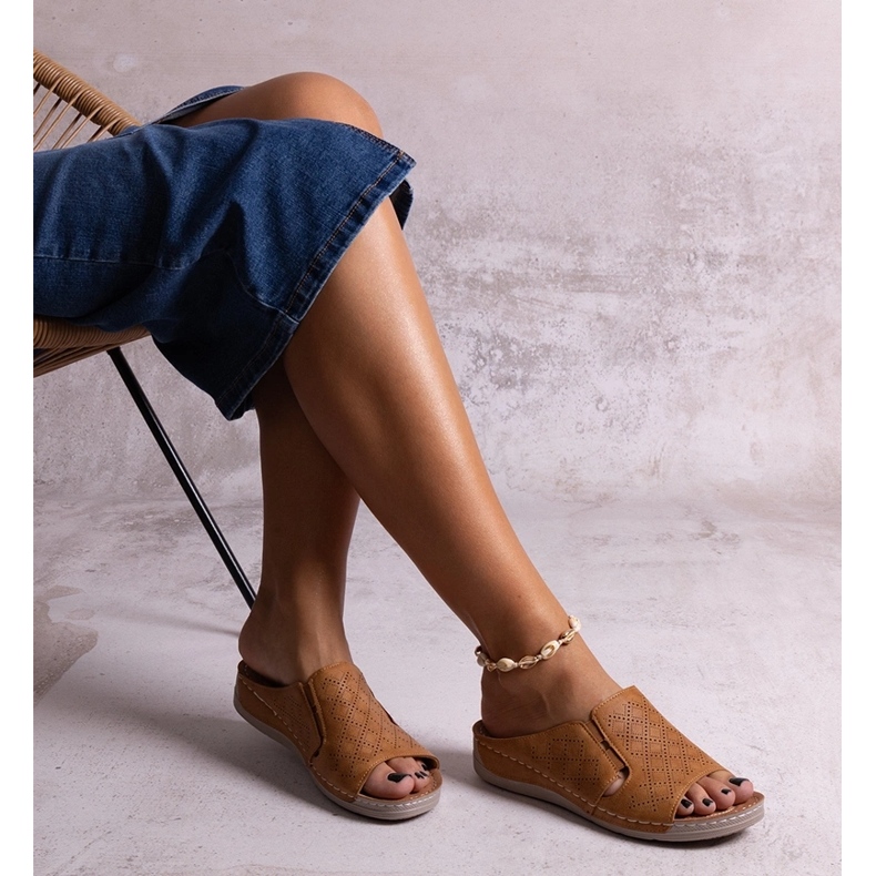 Marouna Brown Perforated Slides 1